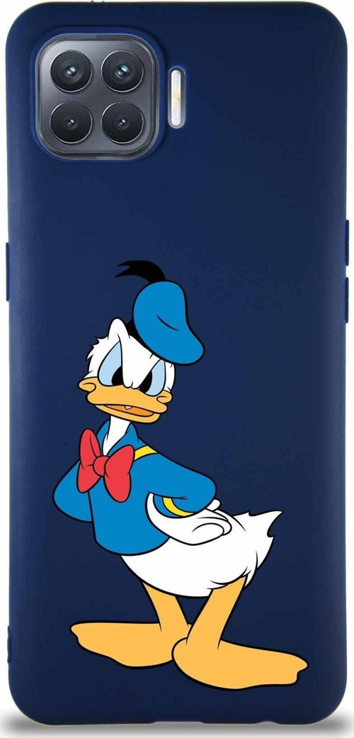 Oppo Reno 4 Lite Soft Premier Kapak Donald Duck-D Tasarımlı Silikon Kılıf - Lacivert