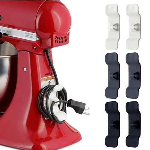 6'lı Pratik Kablo Toparlayıcı Yapışkanlı Klips Mutfak Air Fryer Kettle Kahve Tost Makinası (5250)