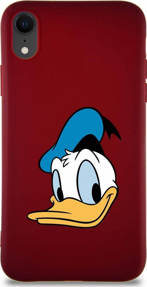 Iphone Xr Uyumlu Soft Premier Kapak Donald Duck Tasarımlı Silikon Kılıf Mürdüm