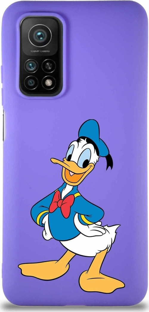 Xiaomi Mi 10T Pro Soft Premier Kapak Donald Duck-C Tasarımlı Silikon Kılıf - Mor