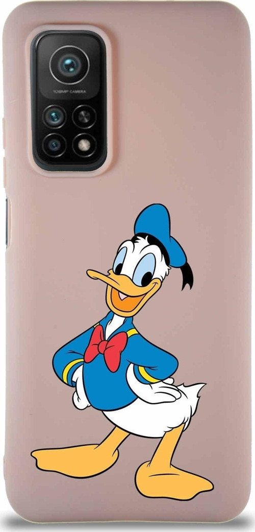 Xiaomi Mi 10T Pro Soft Premier Kapak Donald Duck-C Tasarımlı Silikon Kılıf - Pudra