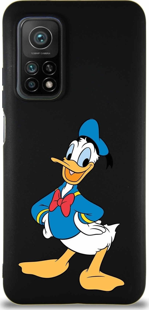 Xiaomi Mi 10T Pro Soft Premier Kapak Donald Duck-C Tasarımlı Silikon Kılıf - Siyah