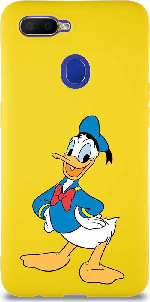 Oppo A12 Soft Premier Kapak Donald Duck-C Tasarımlı Silikon Kılıf - Sarı