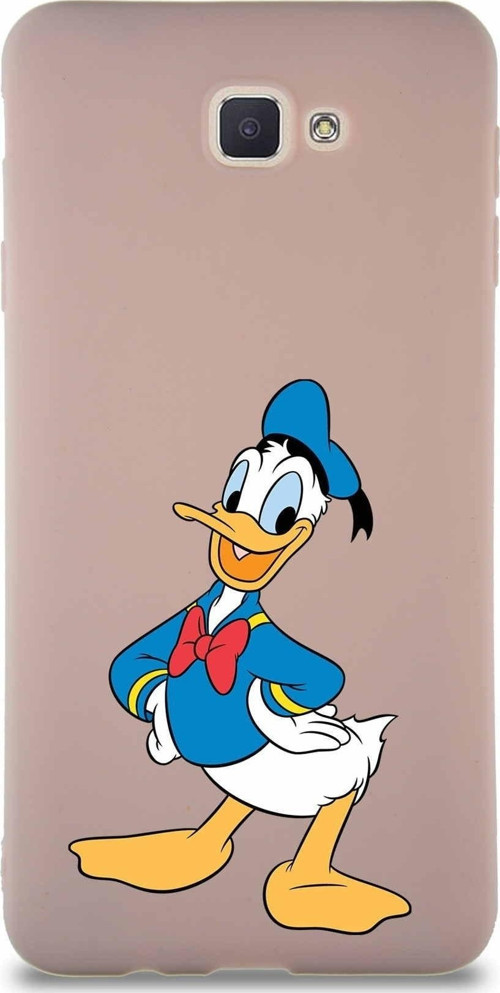 Samsung Galaxy J7 Prime 2 Soft Premier Kapak Donald Duck-C Tasarımlı Silikon Kılıf - Pudra