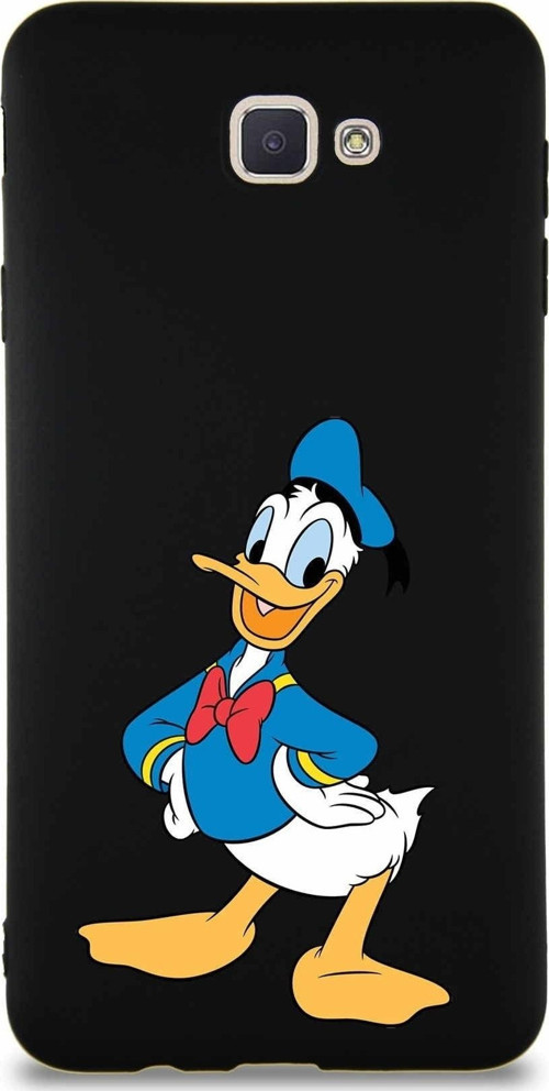 Samsung Galaxy J7 Prime 2 Soft Premier Kapak Donald Duck-C Tasarımlı Silikon Kılıf - Siyah