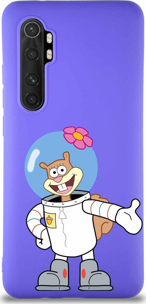 Xiaomi Mi Note 10 Lite Soft Premier Kapak Sandy Tasarımlı Silikon Kılıf - Mor