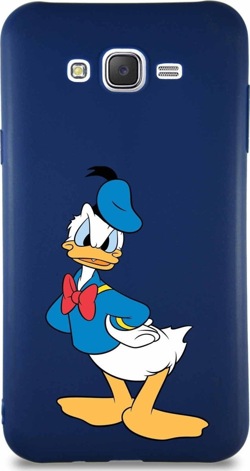 Samsung Galaxy J7 Soft Premier Kapak Donald Duck-D Tasarımlı Silikon Kılıf - Lacivert