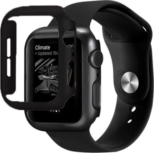Watch 7 Uyumlu 45 mm İçin Tpu Çerçeveli Ekran Koruyuculu Ön Çerçeve Kılıf Siyah