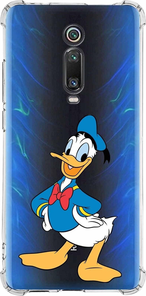Xiaomi Redmi K20 Köşe Korumalı Antişok Kapak Donald Duck Tasarımlı Şeffaf Kılıf