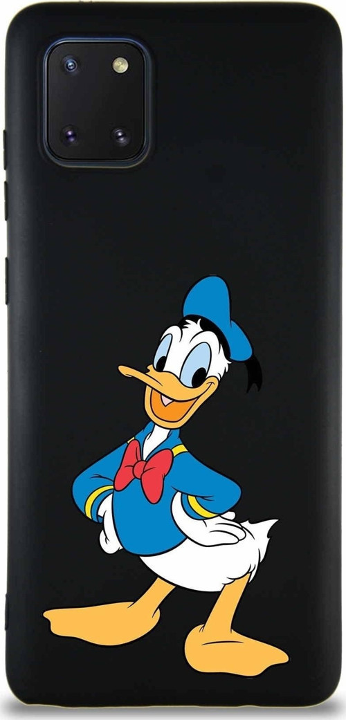 Samsung Galaxy A81 Soft Premier Kapak Donald Duck-C Tasarımlı Silikon Kılıf - Siyah