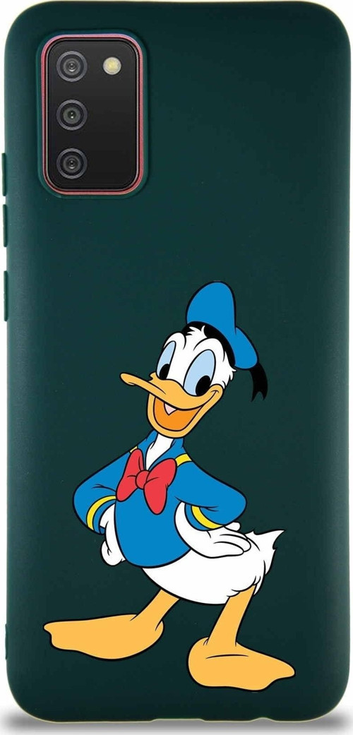 Samsung Galaxy A02S Soft Premier Kapak Donald Duck-C Tasarımlı Silikon Kılıf - Yeşil