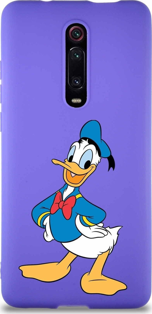 Xiaomi Redmi K20 Soft Premier Kapak Donald Duck-C Tasarımlı Silikon Kılıf - Mor