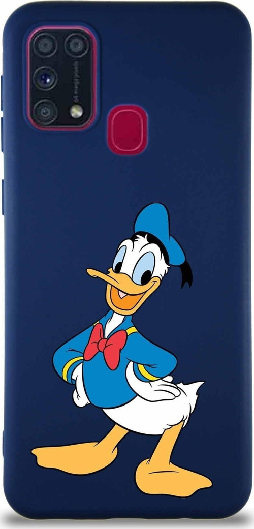 Samsung Galaxy M31 Soft Premier Kapak Donald Duck-C Tasarımlı Silikon Kılıf - Lacivert