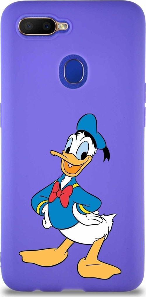 Oppo A5S Soft Premier Kapak Donald Duck-C Tasarımlı Silikon Kılıf - Mor