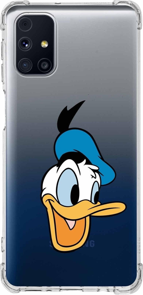 Samsung Galaxy M31S Köşe Korumalı Antişok Kapak Donald Duck Tasarımlı Şeffaf Kılıf