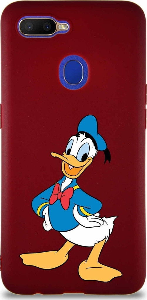 Oppo A5S Soft Premier Kapak Donald Duck-C Tasarımlı Silikon Kılıf - Mürdüm