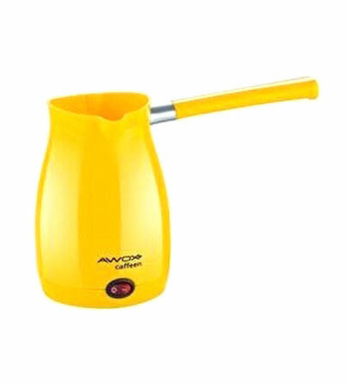 AWOX CAFFEEN SARI ELEKTRİKLİ CEZVE TÜRK KAHVESİ MAKİNESİ PLASTİK ÇİFT AĞIZ 0.4LT - 5 FİNCAN 1000W (5250)