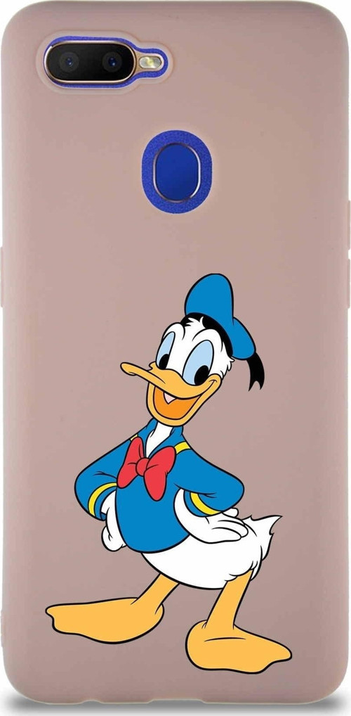 Oppo A5S Soft Premier Kapak Donald Duck-C Tasarımlı Silikon Kılıf - Pudra