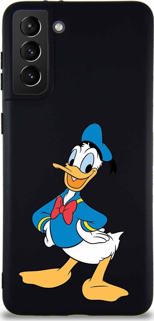Samsung Galaxy S21 Plus Soft Premier Kapak Donald Duck-C Tasarımlı Silikon Kılıf - Siyah