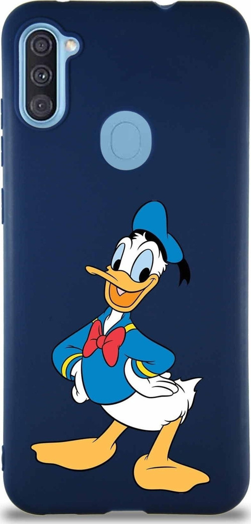Samsung Galaxy A11 Soft Premier Kapak Donald Duck-C Tasarımlı Silikon Kılıf - Lacivert