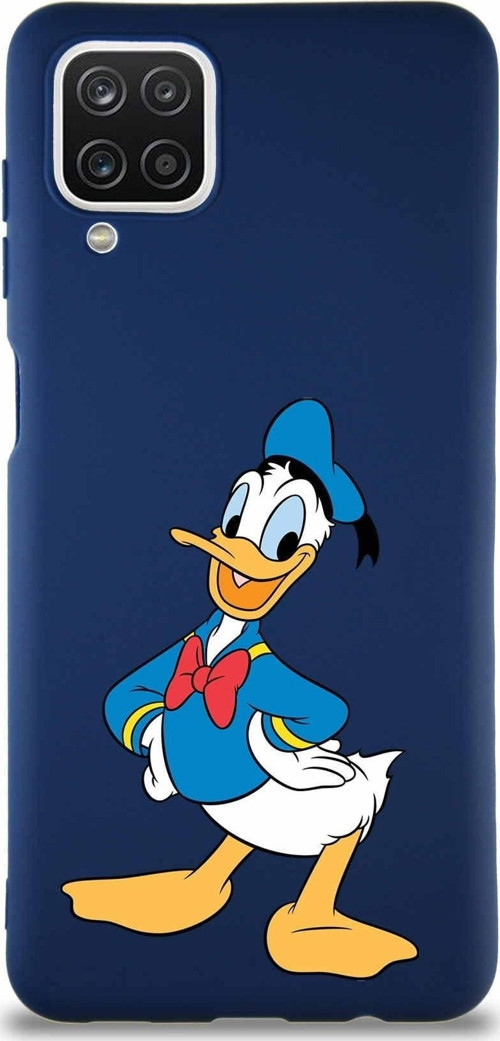 Samsung Galaxy A12 Soft Premier Kapak Donald Duck-C Tasarımlı Silikon Kılıf - Lacivert