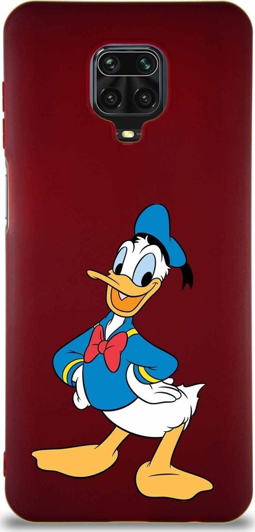 Xiaomi Redmi Note 9S Soft Premier Kapak Donald Duck-C Tasarımlı Silikon Kılıf - Mürdüm