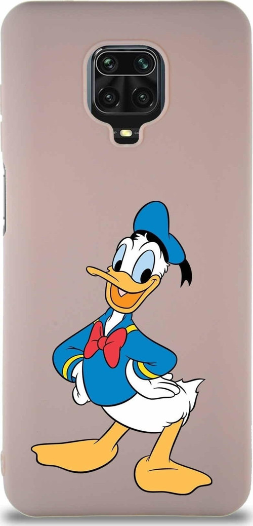 Xiaomi Redmi Note 9S Soft Premier Kapak Donald Duck-C Tasarımlı Silikon Kılıf - Pudra
