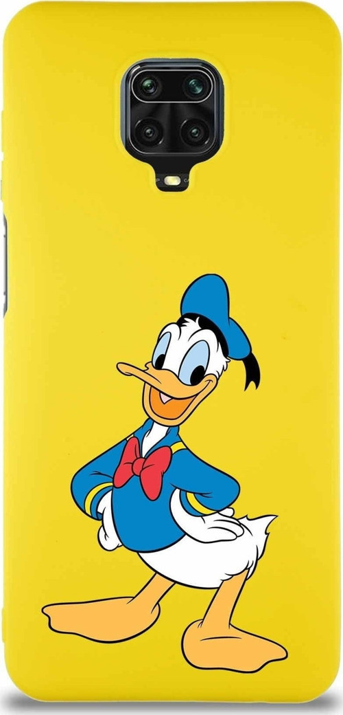 Xiaomi Redmi Note 9S Soft Premier Kapak Donald Duck-C Tasarımlı Silikon Kılıf - Sarı