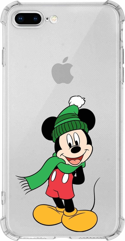 Apple Iphone 7 Plus Uyumlu Köşe Korumalı Antişok Kapak Mickey Mouse Tasarımlı Şeffaf Kılıf