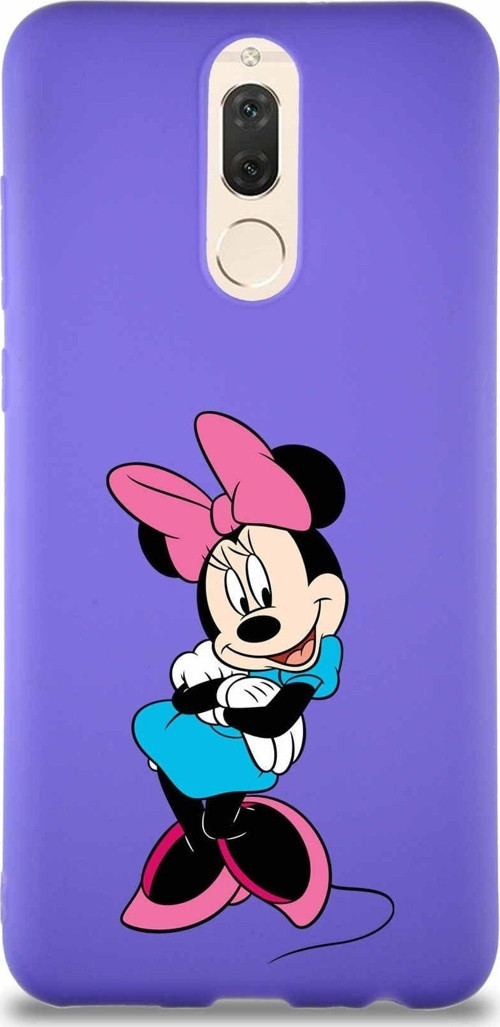 Huawei Mate 10 Lite Soft Premier Kapak Minnie Mouse-D Tasarımlı Silikon Kılıf - Mor
