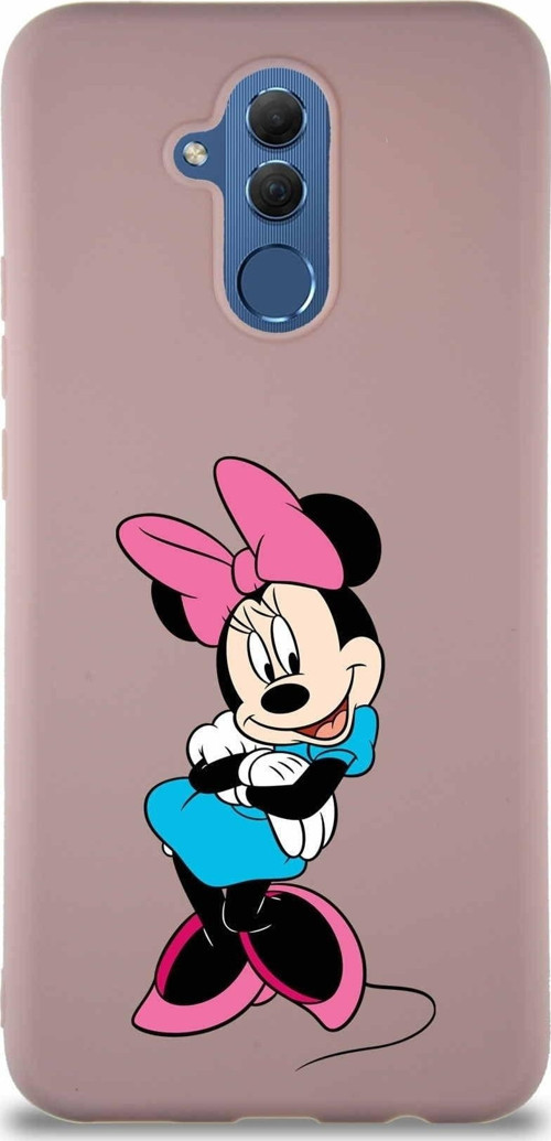 Huawei Mate 20 Lite Soft Premier Kapak Minnie Mouse-D Tasarımlı Silikon Kılıf - Pudra