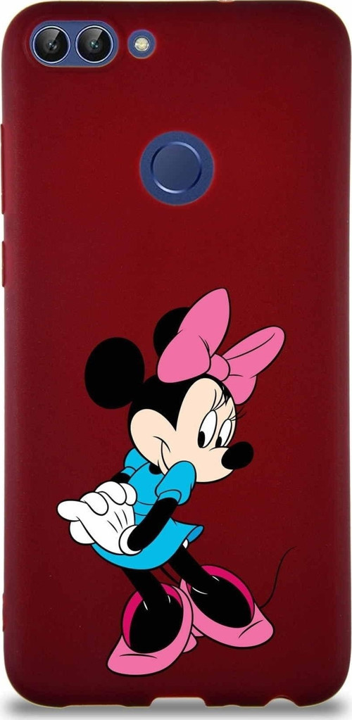 Huawei P Smart Soft Premier Kapak Minnie Mouse-F Tasarımlı Silikon Kılıf - Mürdüm
