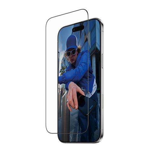 iPhone Air | Ultra-Wide Fit Siyah Çerçeveli Ekran Koruyucu - Fast Fit Uygulama Aparatlı