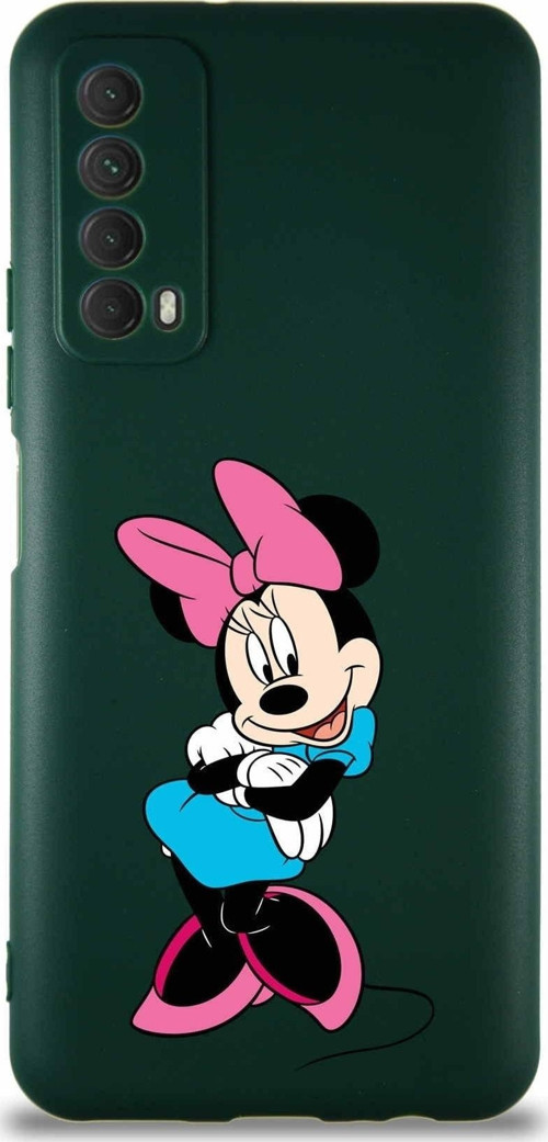 Huawei Y7A Soft Premier Kapak Minnie Mouse-D Tasarımlı Silikon Kılıf - Yeşil