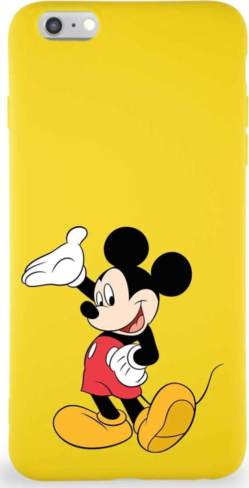 Iphone 6 Plus Soft Premier Kapak Mickey Mouse-C Tasarımlı Silikon Kılıf - Sarı