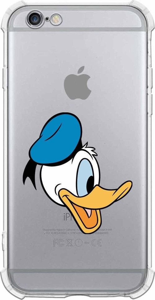 Iphone 6 Uyumlu Köşe Korumalı Antişok Kapak Donald Duck Tasarımlı Şeffaf Kılıf