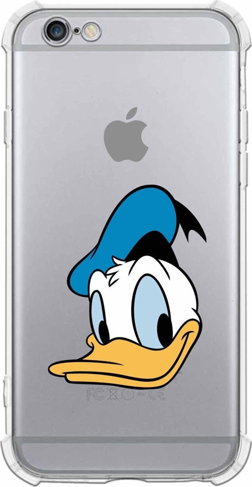 Iphone 6 Uyumlu Köşe Korumalı Antişok Kapak Donald Duck Tasarımlı Şeffaf Kılıf