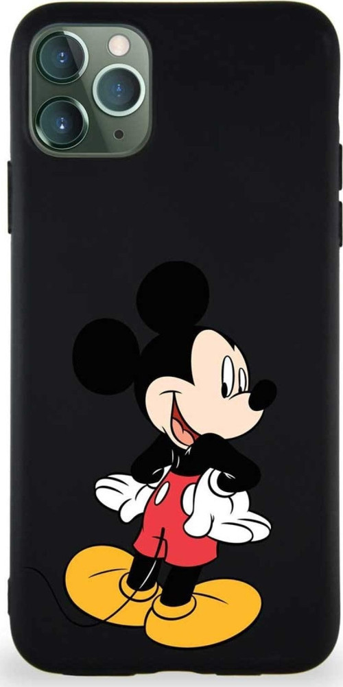Iphone 11 Pro Uyumlu Max Soft Premier Kapak Mickey Mouse-D Tasarımlı Silikon Kılıf - Siyah