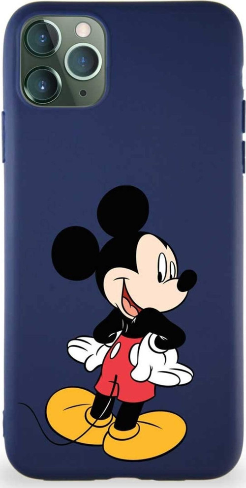 Iphone 11 Pro Max Soft Premier Kapak Mickey Mouse-D Tasarımlı Silikon Kılıf - Lacivert