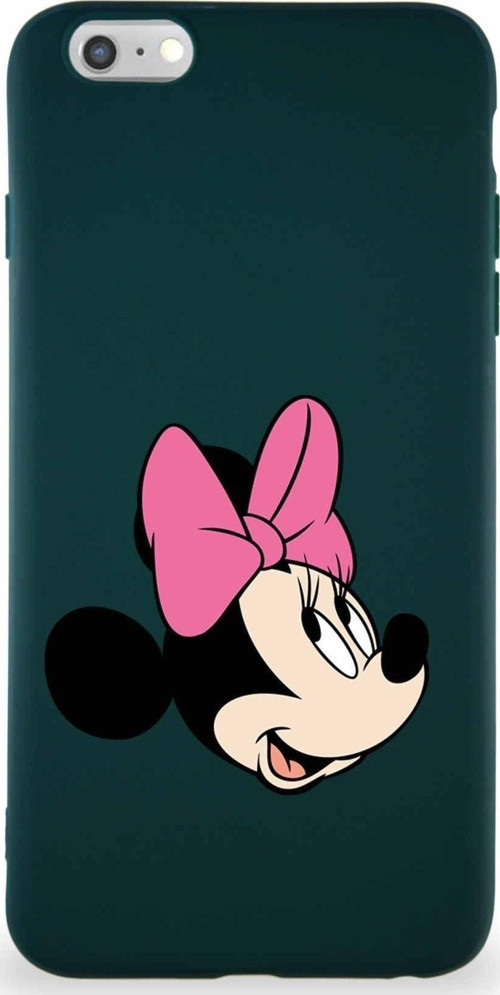 Iphone 6S Plus Uyumlu Soft Premier Kapak Minnie Mouse-A Tasarımlı Silikon Kılıf - Yeşil
