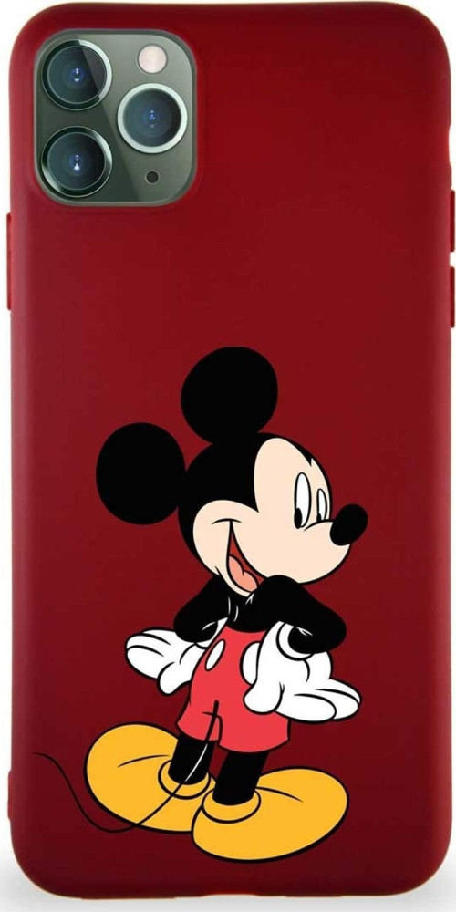 Iphone 11 Pro Max Uyumlu Soft Premier Kapak Mickey Mouse-D Tasarımlı Silikon Kılıf - Mürdüm
