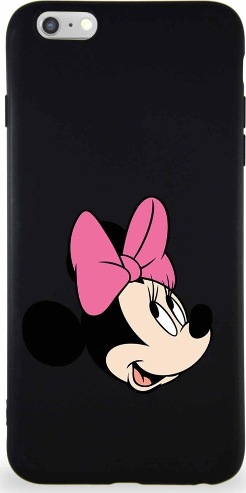Iphone 6S Plus Uyumlu Soft Premier Kapak Minnie Mouse-A Tasarımlı Silikon Kılıf Siyah