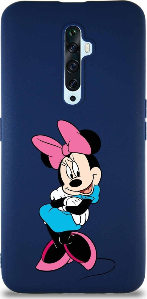 Oppo Reno 2Z Soft Premier Kapak Minnie Mouse-D Tasarımlı Silikon Kılıf - Lacivert