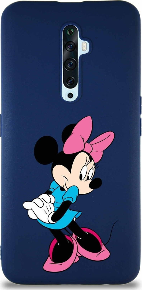 Oppo Reno 2Z Soft Premier Kapak Minnie Mouse-F Tasarımlı Silikon Kılıf - Lacivert