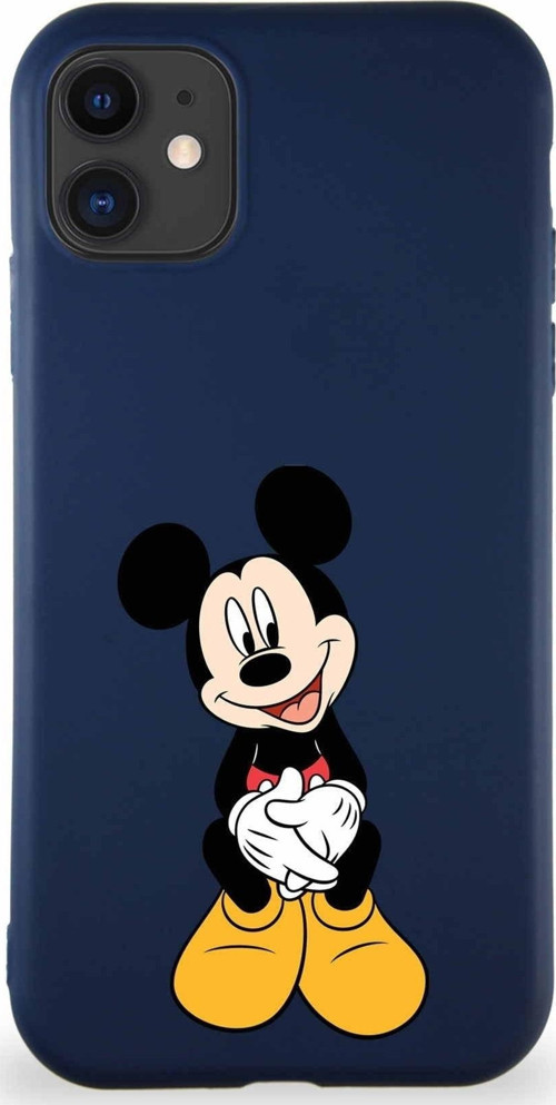Iphone 11 Uyumlu Soft Premier Kapak Mickey Mouse-A Tasarımlı Silikon Kılıf - Lacivert
