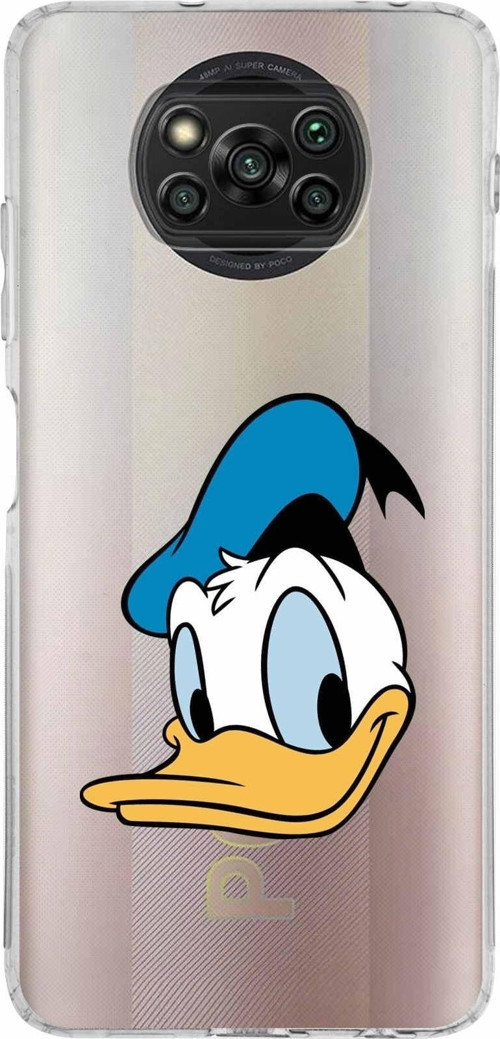 Xiaomi Poco X3 Pro Kamera Korumalı Kapak Donald Duck Tasarımlı Şeffaf Kılıf
