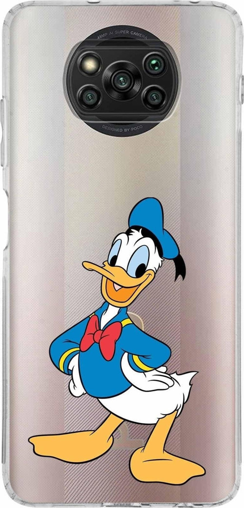 Xiaomi Poco X3 Pro Kamera Korumalı Kapak Donald Duck Tasarımlı Şeffaf Kılıf
