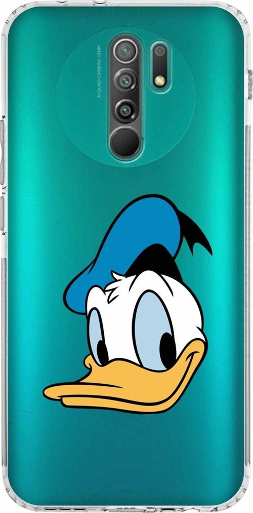 Xiaomi Redmi 9 Kamera Korumalı Kapak Donald Duck Tasarımlı Şeffaf Kılıf
