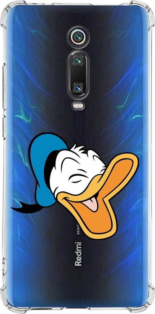 Xiaomi Redmi K20 Pro Köşe Korumalı Antişok Kapak Donald Duck Tasarımlı Şeffaf Kılıf