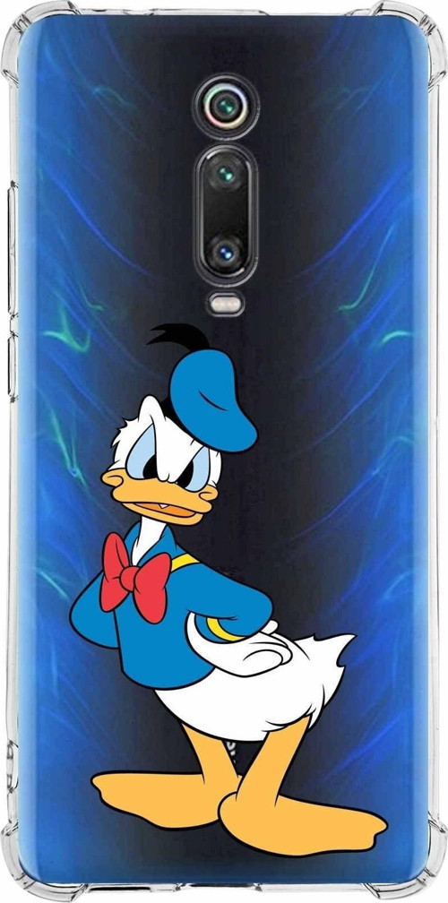 Xiaomi Redmi K20 Pro Köşe Korumalı Antişok Kapak Donald Duck Tasarımlı Şeffaf Kılıf